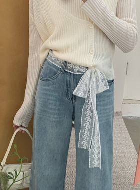 超仙纯欲气质蕾丝腰带女牛仔裤飘带配饰品多功能丝巾发带绑发长条