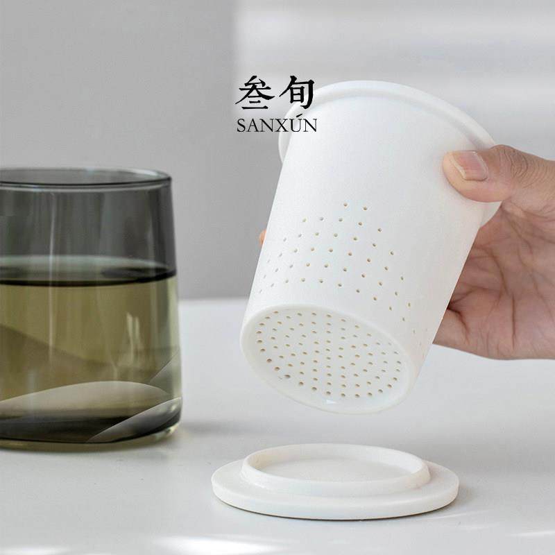 叁旬无争玻璃泡茶杯轻奢个人专用茶杯办公室茶水分离男士水杯杯子,淘宝优惠券,粉丝福利购,淘宝优惠卷