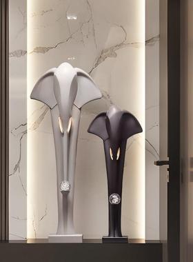 现代简约玄关吉象摆件轻奢高级感大象摆件客厅玄关办公室装饰摆件