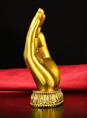黄铜纯铜大号如来神掌佛手五指山铜观音佛手只手遮天铜工艺品摆件