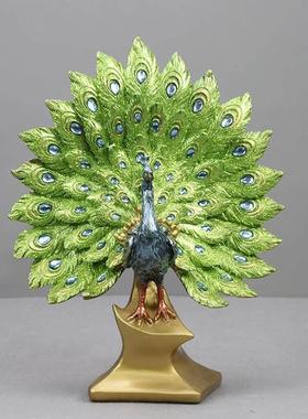 树脂孔雀花瓶假花花插实用新奇特工艺婚庆礼物家居摆件