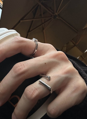 冷淡风不规则光面钟表戒指女轻奢