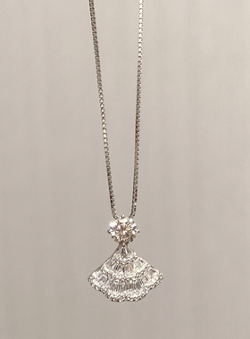 超闪锆石百褶裙项链女款2025新款