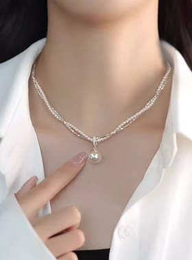 碎银子珍珠项链女2025新款爆款