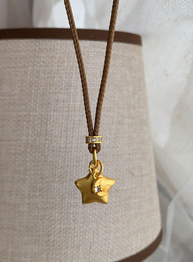 新中式金色月牙星星项链2025新款