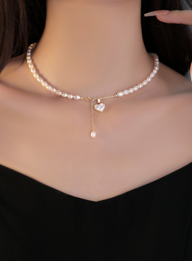 爱心贝壳仿珍珠项链女款轻奢小众