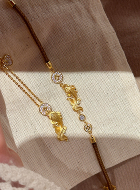 新中式国风金色钱币锦鲤项链2025