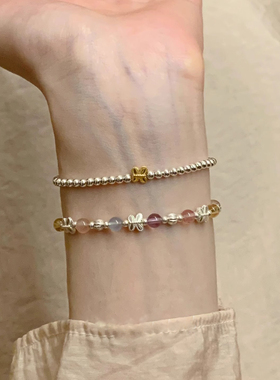 多巴胺彩色串珠蝴蝶手链女款2025