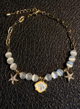 海星贝壳猫眼串珠手链女轻奢小众