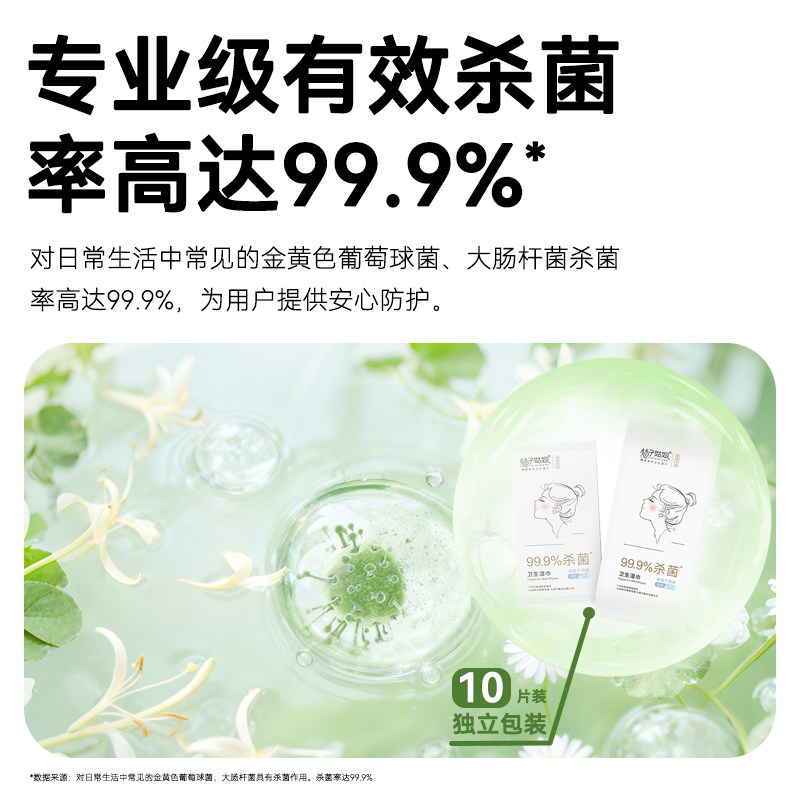 桔子姑娘杀菌湿巾加大加厚便携式包装擦汗冰凉感清凉湿巾独立包装,淘宝优惠券,粉丝福利购,淘宝优惠卷