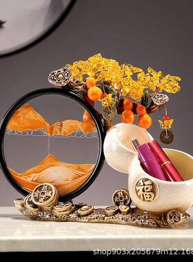 客厅玄关电视柜装饰品中式葫芦收纳摆件流沙工艺品博古架摆设