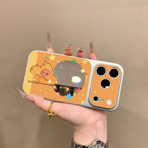 烟花星星人适用苹果17promax手机壳新款高级感大视窗镜面外壳iphone17Pro卡通女款16Por全包15PM防摔14保护套 - 图1