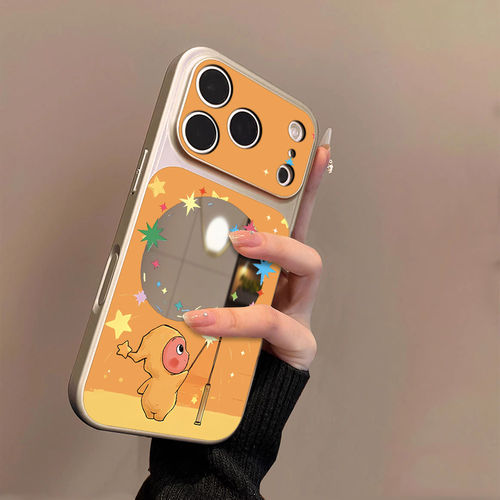 烟花星星人适用苹果17promax手机壳新款高级感大视窗镜面外壳iphone17Pro卡通女款16Por全包15PM防摔14保护套 - 图0