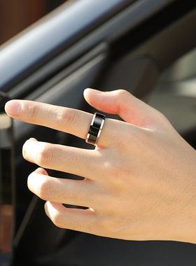 男款黑金戒指乌色个性嘻