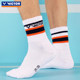 三双victor胜利羽毛球袜男加厚毛巾底吸汗运动短筒中筒船袜威克多