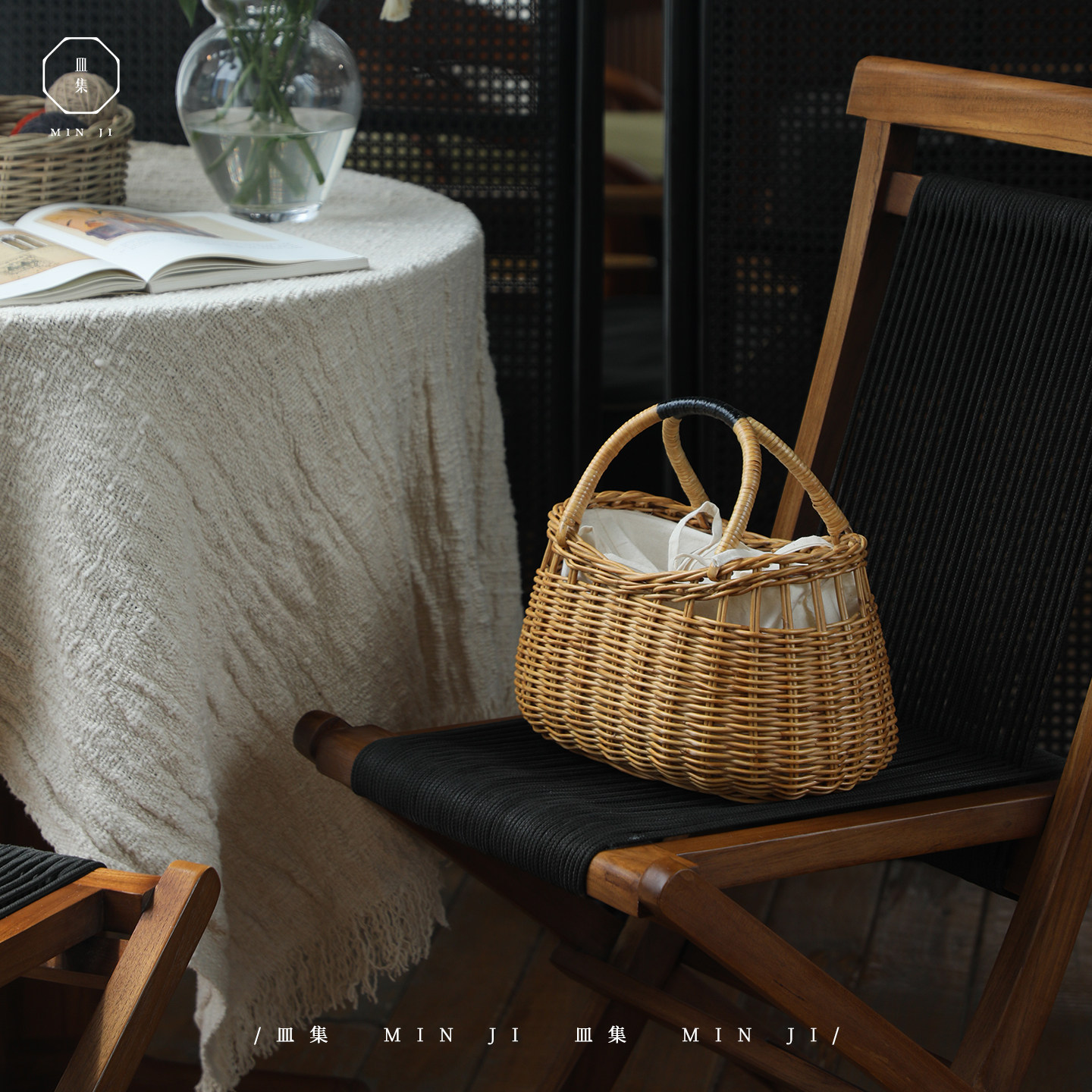 叕木皿集|蔓语提手篮\植物真藤手工编织装饰收纳篮创意藤编手提包,淘宝优惠券,粉丝福利购,淘宝优惠卷