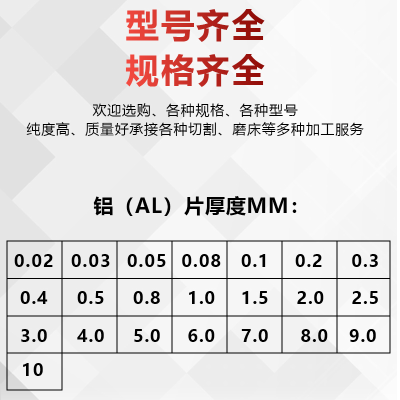 高纯铝箔铝带铝片铝板铝靶 铝合金板 铝合金片铝圆片 1060 /La99 - 图2