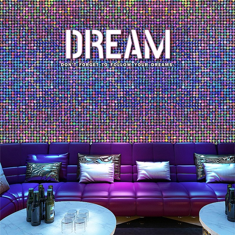 3D立体感炫彩马赛克格子网红拍照酒吧包厢背景墙镭射亮片KTV墙纸,淘宝优惠券,粉丝福利购,淘宝优惠卷