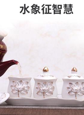 佛法憎供佛水杯大悲咒圣水杯观音菩萨供佛杯三连座供杯佛具用品