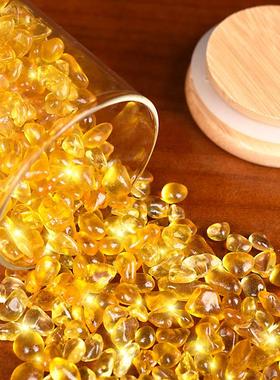 天然水晶碎石黄水晶白紫水晶粉水晶橄榄石五彩石家居装饰摆件