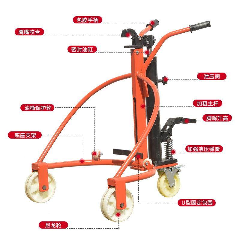 手动液压油桶搬运车圆桶手推车铁桶塑料桶钢制桶升高转运叉车厂家,淘宝优惠券,粉丝福利购,淘宝优惠卷