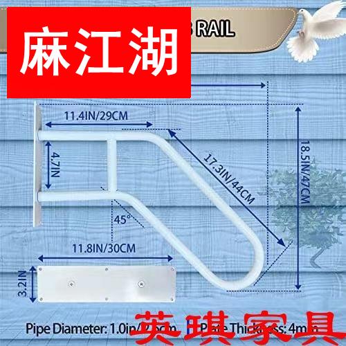 简约扶手壁挂锻铁楼梯金属扶手门口楼梯栏杆户外楼梯防护栏杆-图2