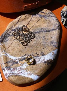 CMYD 自然的意趣藏于生活之中 天然大理石托盘摆件桌面首饰收纳盘