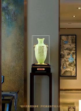 平安如意琉璃玉花瓶摆件客厅玄关酒柜装饰品高档大气乔迁新居礼品