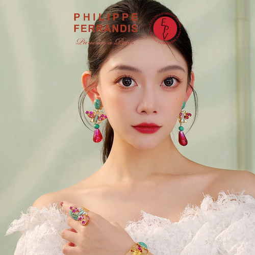 【AZLOOK】Philippe Ferrandis蝶韵鎏光耳环女爆款耳夹高级感耳钉 - 图1