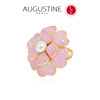Augustine Paris ancient glazed pink camellia necklace, earrings and ring set