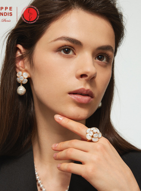 法国进口PF经典山茶花女戒指优雅