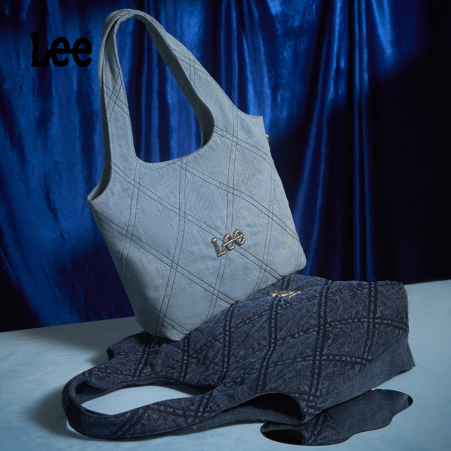 Lee官方格纹托特包女生秋冬丹宁牛仔单肩包大容量通勤上班电脑包,淘宝优惠券,粉丝福利购,淘宝优惠卷