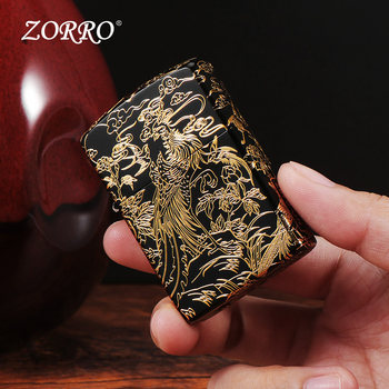 ZORRO/佐罗鎏金百鸟朝凤二代升级内胆煤油防风打火机男女士礼物