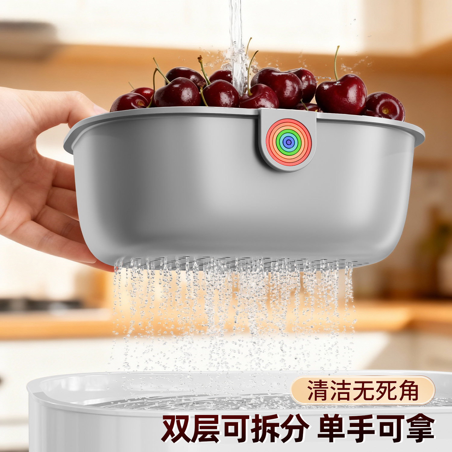 佳帮手懒人嗑瓜子神器双层干果篮果盘盒食品级桌面零食专用多功能,淘宝优惠券,粉丝福利购,淘宝优惠卷