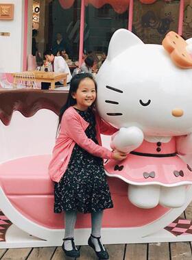 玻璃钢雕塑helloKitty凯蒂猫卡通甜品店门口KT猫商场装饰大型摆件