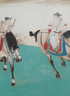 张大千唐人行猎图书画人物国画