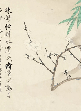 于非庵国画真迹雪梅丹雀图新中式