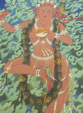 张大千西藏空行母书画人物国画