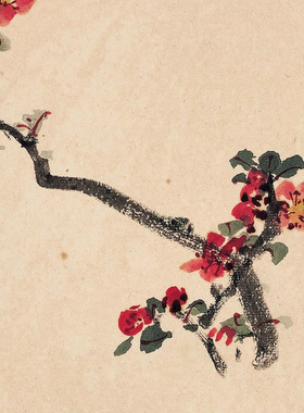 张大千梅花图复古书画花卉国画