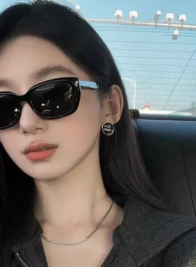 日本品质TR超轻小粉框近视墨镜女猫眼防晒太阳眼镜新款高级感防紫