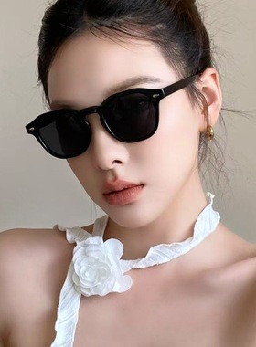 日本品质配盒布高级感高清偏光镜片男女黑框墨镜复古显脸小眼镜防