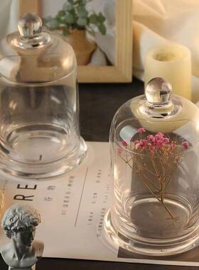 玻璃金钟罩烛台无火扩香晶石散香DIY香氛内留家居摆件蜡烛杨基杯