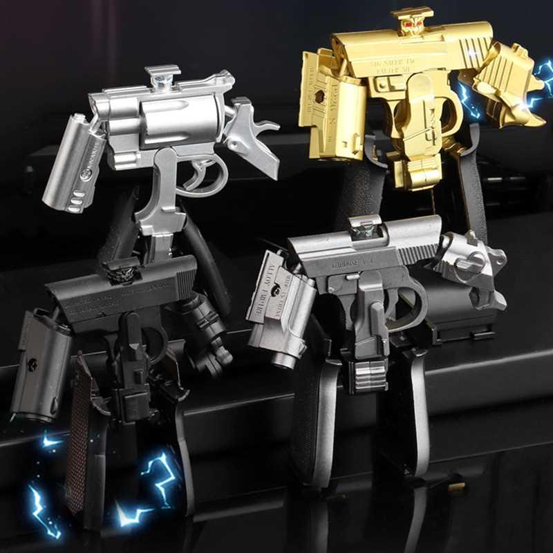 合金钢甲兽变形枪玩具金刚男孩版左轮手枪机甲沙漠之鹰儿童机器人 - 图1