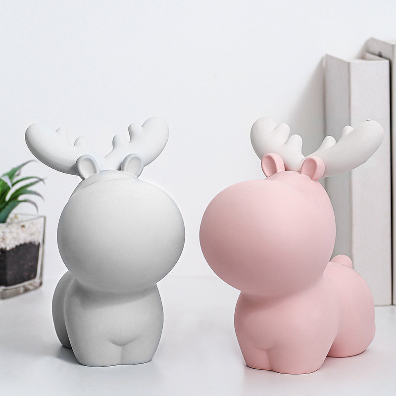 速发Home Decor Deer Money Saving Pot Decoration Birthday Gif-图1