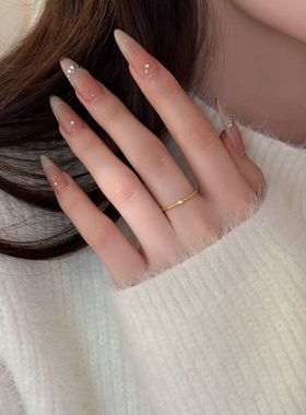 日本品质金豆豆戒指S925纯银镀18k金 单钻戒指女镶锆石戒指尾戒叠