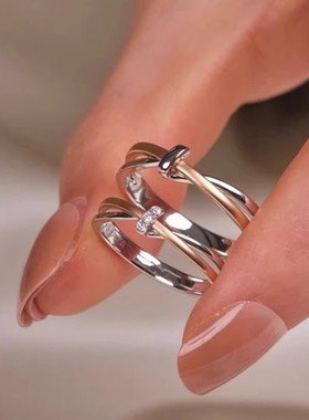 日本品质情侣对戒纯银戒指一对情侣款小众设计刻字结婚圣诞节礼物