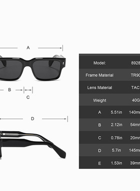 日本品质板材墨镜男士经典方框开车防晒时尚百搭出游拍照欧美风偏