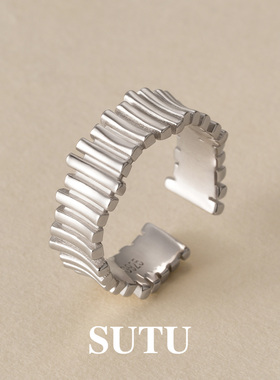 素图女925银简约气质百搭戒指女