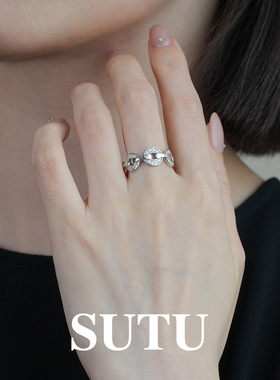 素图钱币戒指小众精致独特指环女