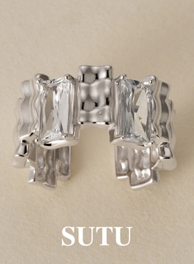 素图女纯银轻奢高级不规则戒指